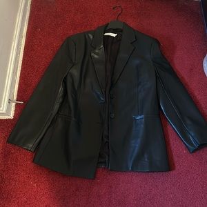 Astr The Label Faux Leather Blazer